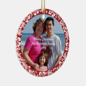 Red Hawaiian Hibiscus Kerstfotoornament Keramisch Ornament (Rechts)