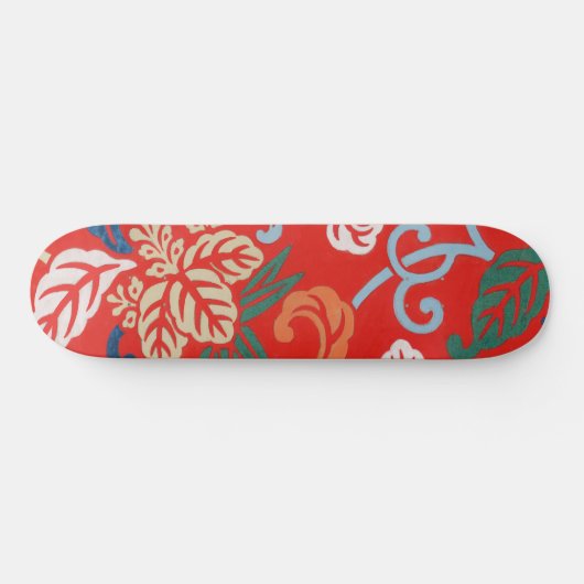 Red Hawaiian Japans Kimono Design Floral Persoonlijk Skateboard (Horizontaal)