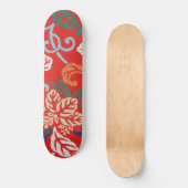 Red Hawaiian Japans Kimono Design Floral Persoonlijk Skateboard (Voorkant)
