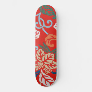 Red Hawaiian Japans Kimono Design Floral Persoonlijk Skateboard