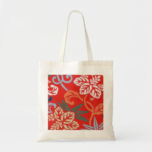 Red Hawaiian Japans Kimono Design Floral Tote Bag (Voorkant)