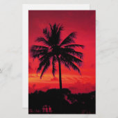 Red Hawaiian Sunset Exotic Palm Trees Briefpapier (Voorkant / Achterkant)
