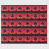 Red Hawaiian Sunset Exotic Palm Trees Cadeaupapier (Vlak)