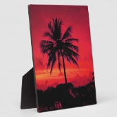 Red Hawaiian Sunset Exotic Palm Trees Fotoplaat (Zijkant)