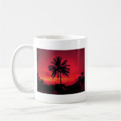Red Hawaiian Sunset Exotic Palm Trees Koffiemok (Links)