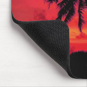 Red Hawaiian Sunset Exotic Palm Trees Muismat (Hoek)