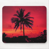 Red Hawaiian Sunset Exotic Palm Trees Muismat (Voorkant)