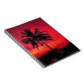 Red Hawaiian Sunset Exotic Palm Trees Notitieboek (Rechterzijde)