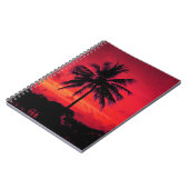 Red Hawaiian Sunset Exotic Palm Trees Notitieboek (Linkerzijde)
