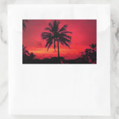 Red Hawaiian Sunset Exotic Palm Trees Rechthoekige Sticker (Tas)