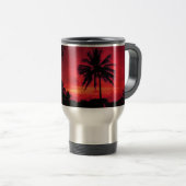 Red Hawaiian Sunset Exotic Palm Trees Reisbeker (Voorkant rechts)