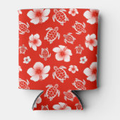 Red Hawaiian Turtles en Hibiscus Blikjeskoeler (Voorkant)