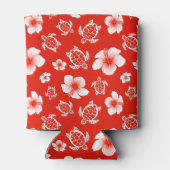 Red Hawaiian Turtles en Hibiscus Blikjeskoeler (Achterkant)