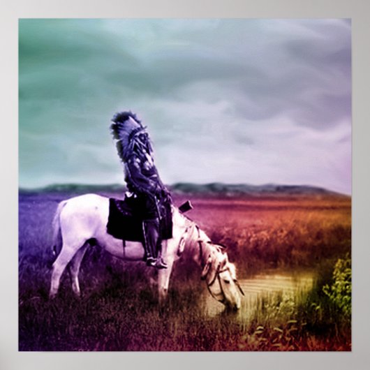 Red Hawk bij een Oasis in de badlands Poster (Voorkant)