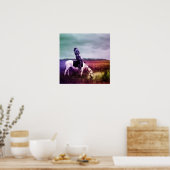 Red Hawk bij een Oasis in de badlands Poster (Keuken)