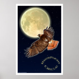 RED HAWK MOON II Art Poster