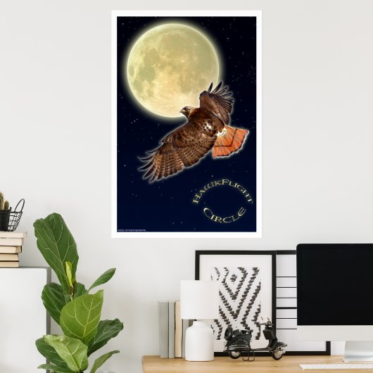 RED HAWK MOON II Art Poster (Thuiskantoor)