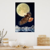 RED HAWK MOON II Wildlife Fantasy Art Poster (Keuken)