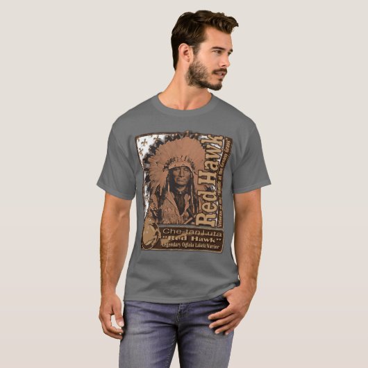 Red Hawk Oglala Lakota T-shirt (Voorkant volledig)