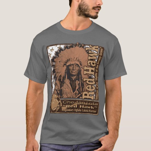 Red Hawk Oglala Lakota T-shirt (Voorkant)