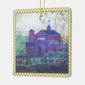 Red Hay Barn Ephemera Keramisch Ornament (Links)