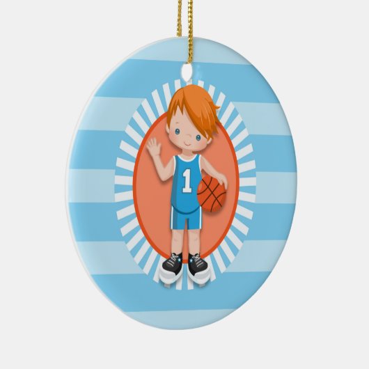 Red Hazard Basketball Player Keramisch Ornament (Rechts)