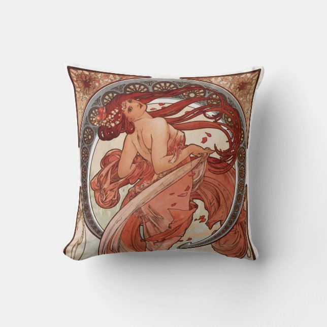 Red Hazard Dancing Girl - Mucha Kussen (Voorkant)