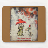 Red Hazard Dino Girl Mousepad Muismat (Voorkant)