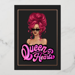 Red Hazard Girl Birthday Party Folie Uitnodiging