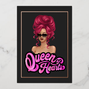 Red Hazard Girl Birthday Party Folie Uitnodiging