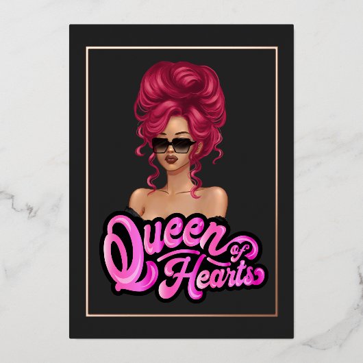 Red Hazard Girl Birthday Party Folie Uitnodiging (Voorkant)