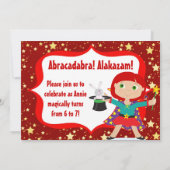 Red Hazard Girl Magicia Uitnodiging (Achterkant)