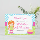 Red Hazard Girl Slumber-feestdag Bedankkaart (Staand voorkant)