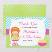 Red Hazard Girl Slumber-feestdag Bedankkaart (Voorkant / Achterkant)