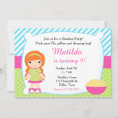 Red Hazard Girl Slumber-feestdag Kaart (Voorkant)