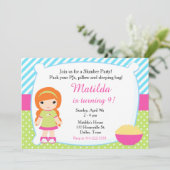 Red Hazard Girl Slumber-feestdag Kaart (Staand voorkant)