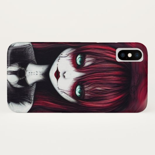 Red Hazard Gothic Girl Case-Mate iPhone Case (Achterkant (horizontaal))