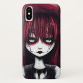 Red Hazard Gothic Girl Case-Mate iPhone Case (Achterkant)