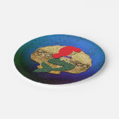 Red Hazard Mermaid Golden Seashell Birthday Party Papieren Bordje (Gekanteld)