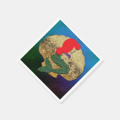 Red Hazard Mermaid Golden Seashell Birthday Party Servet (Hoek)
