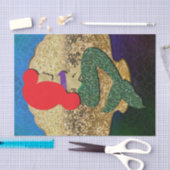 Red Hazard Mermaid Golden Seashell Birthday Party Tissuepapier (Craft)