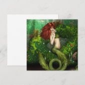Red Hazard Mermaid Invitations Kaart (Voorkant / Achterkant)