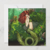 Red Hazard Mermaid Invitations Kaart (Voorkant)