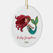 Red Hazard Mermaid Personalized Redhead Ginger Keramisch Ornament (Rechts)