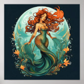 Red Hazard Mermaid Poster (Voorkant)