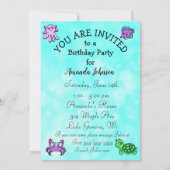 Red Hazard Mermaid under the Zee Birthday Party Kaart (Achterkant)