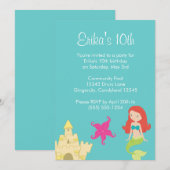 Red Hazard Mermaid Zee Invitation Kaart (Voorkant / Achterkant)