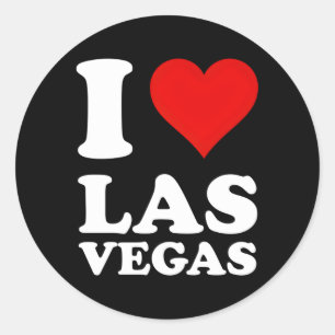 Red He I Love Las Vegas Ronde Sticker