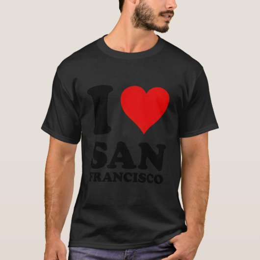 Red He I Love San Francisco T-shirt (Voorkant)