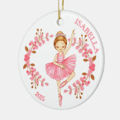 Red-Head Ballerina in Pink  Keramisch Ornament (Links)